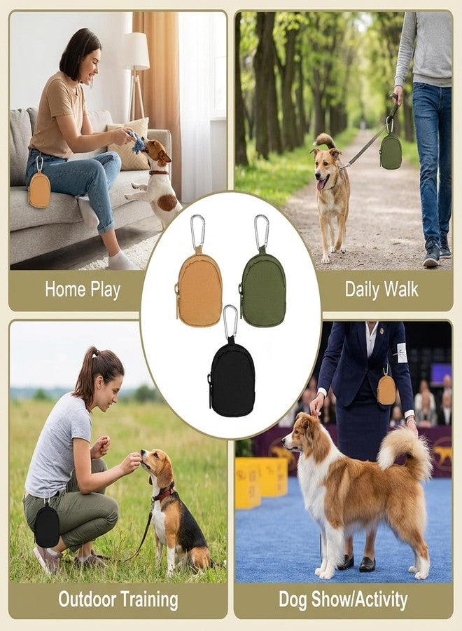 Alrhso Dog Training Reward Pouch 3 Pcs Dog Treat Pouches with Carabiner and Zipper Reusable Dogs Treats Container for Training Reward, Travel or Outdoor Use - Image 4